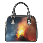 Volcano Eruption Print Shoulder Handbag