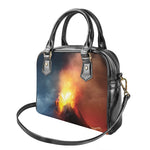 Volcano Eruption Print Shoulder Handbag