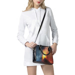 Volcano Eruption Print Shoulder Handbag