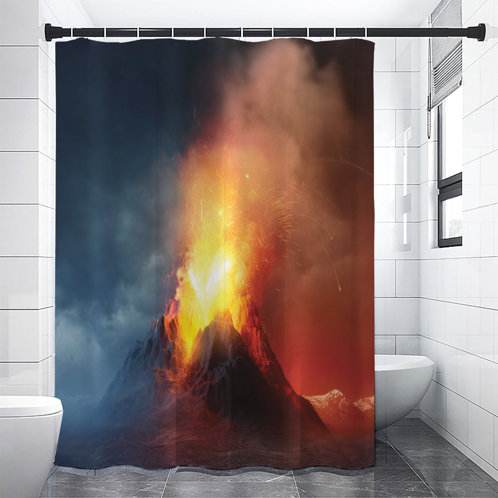 Volcano Eruption Print Shower Curtain