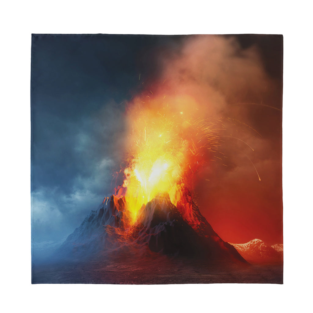 Volcano Eruption Print Silk Bandana