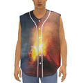 Volcano Eruption Print Sleeveless Baseball Jersey