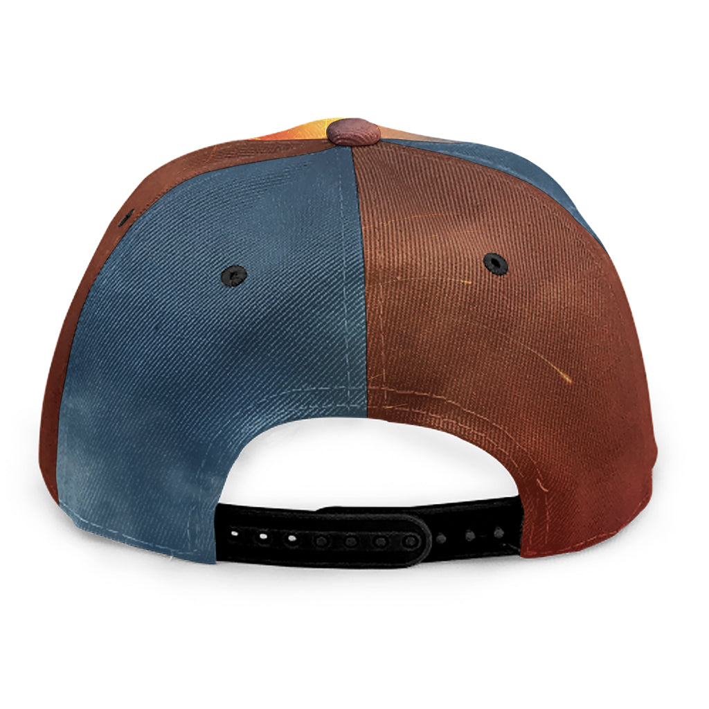 Volcano Eruption Print Snapback Cap
