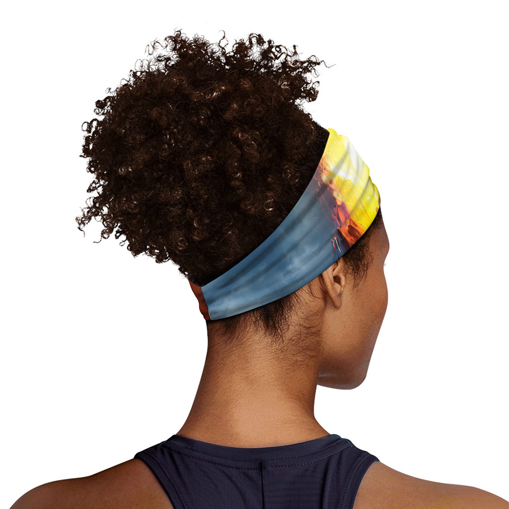 Volcano Eruption Print Sports Headband
