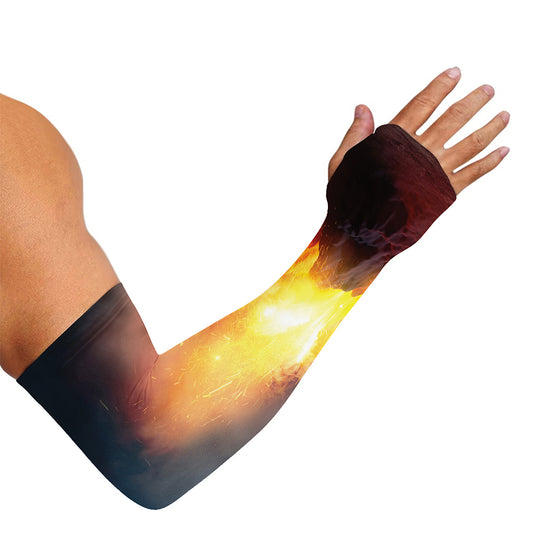 Volcano Eruption Print Sun Protection Arm Sleeves