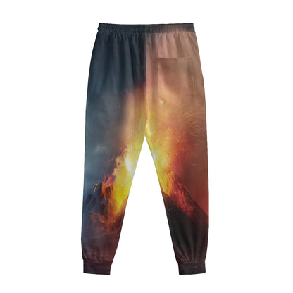 Volcano Eruption Print Sweatpants