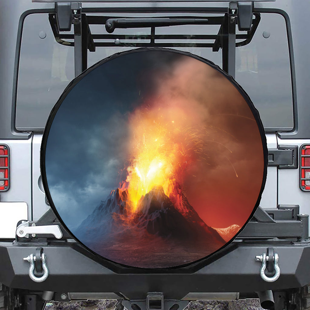 Volcano Eruption Print Tire Cover