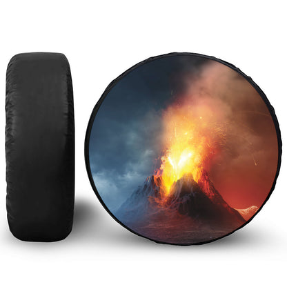Volcano Eruption Print Tire Cover