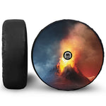 Volcano Eruption Print Tire Cover With Camera Hole