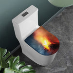 Volcano Eruption Print Toilet Lid Cover