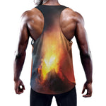 Volcano Eruption Print Training Tank Top