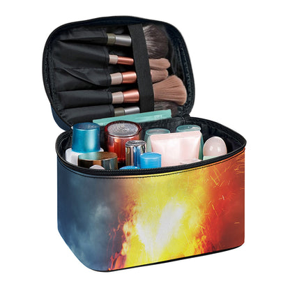 Volcano Eruption Print Travel Makeup Bag