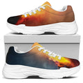 Volcano Eruption Print White Chunky Shoes