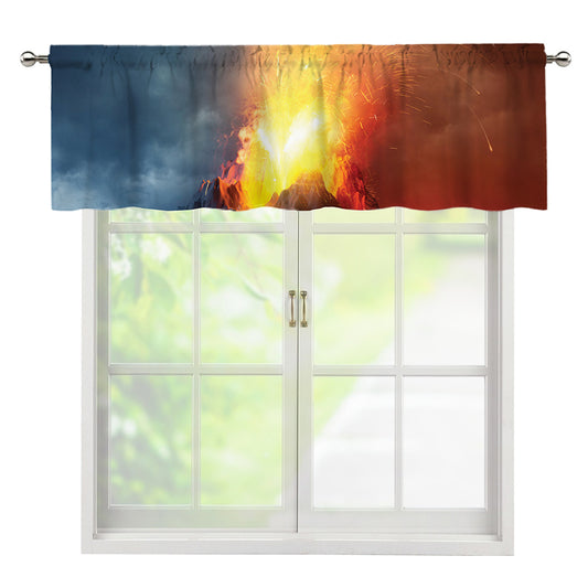 Volcano Eruption Print Window Valance
