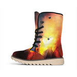 Volcano Eruption Print Winter Boots