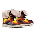 Volcano Eruption Print Winter Boots