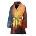 Volcano Eruption Print Women's Bathrobe