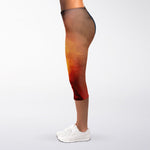 Volcano Eruption Print Women's Capri Leggings
