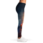 Volcano Eruption Print Women's Leggings