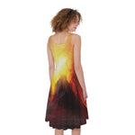 Volcano Eruption Print Women's Sleeveless Dress