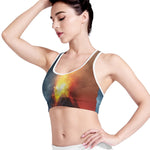 Volcano Eruption Print Women's Sports Bra