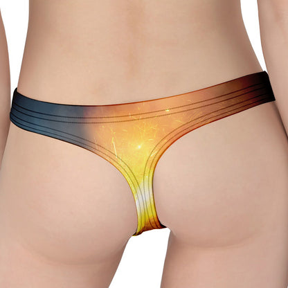 Volcano Eruption Print Women's Thong