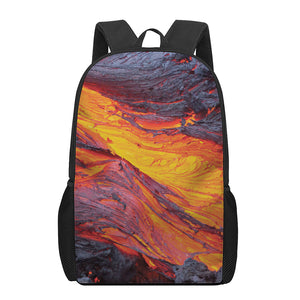 Volcano Lava Print 17 Inch Backpack