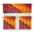 Volcano Lava Print 3 Piece Kitchen Curtains