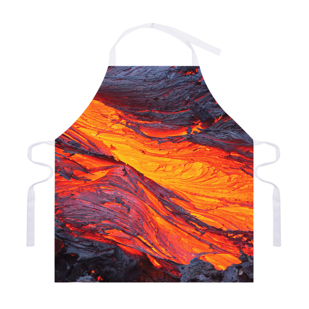 Volcano Lava Print Adjustable Apron