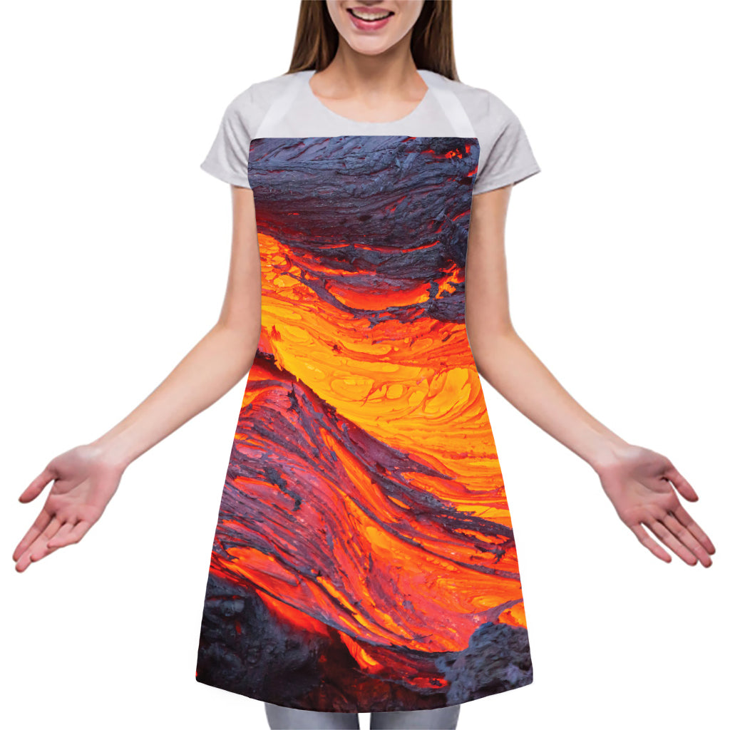 Volcano Lava Print Adjustable Apron