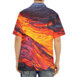 Volcano Lava Print Aloha Shirt