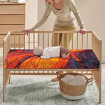 Volcano Lava Print Baby Crib Sheet