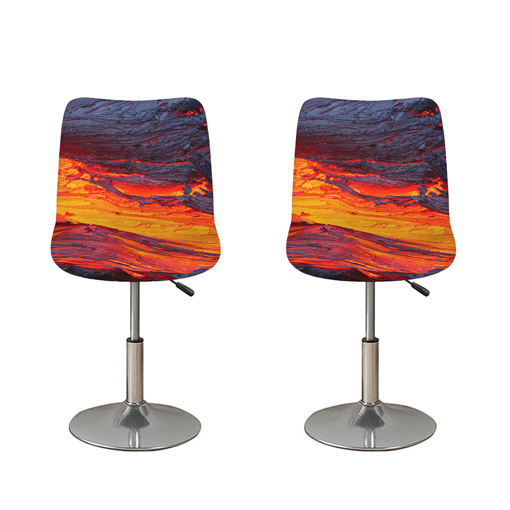 Volcano Lava Print Bar Stool Covers