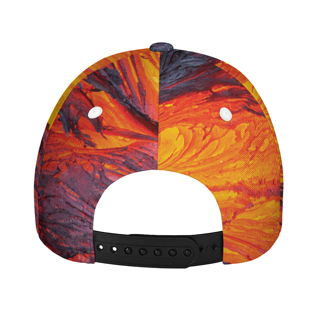 Volcano Lava Print Baseball Cap