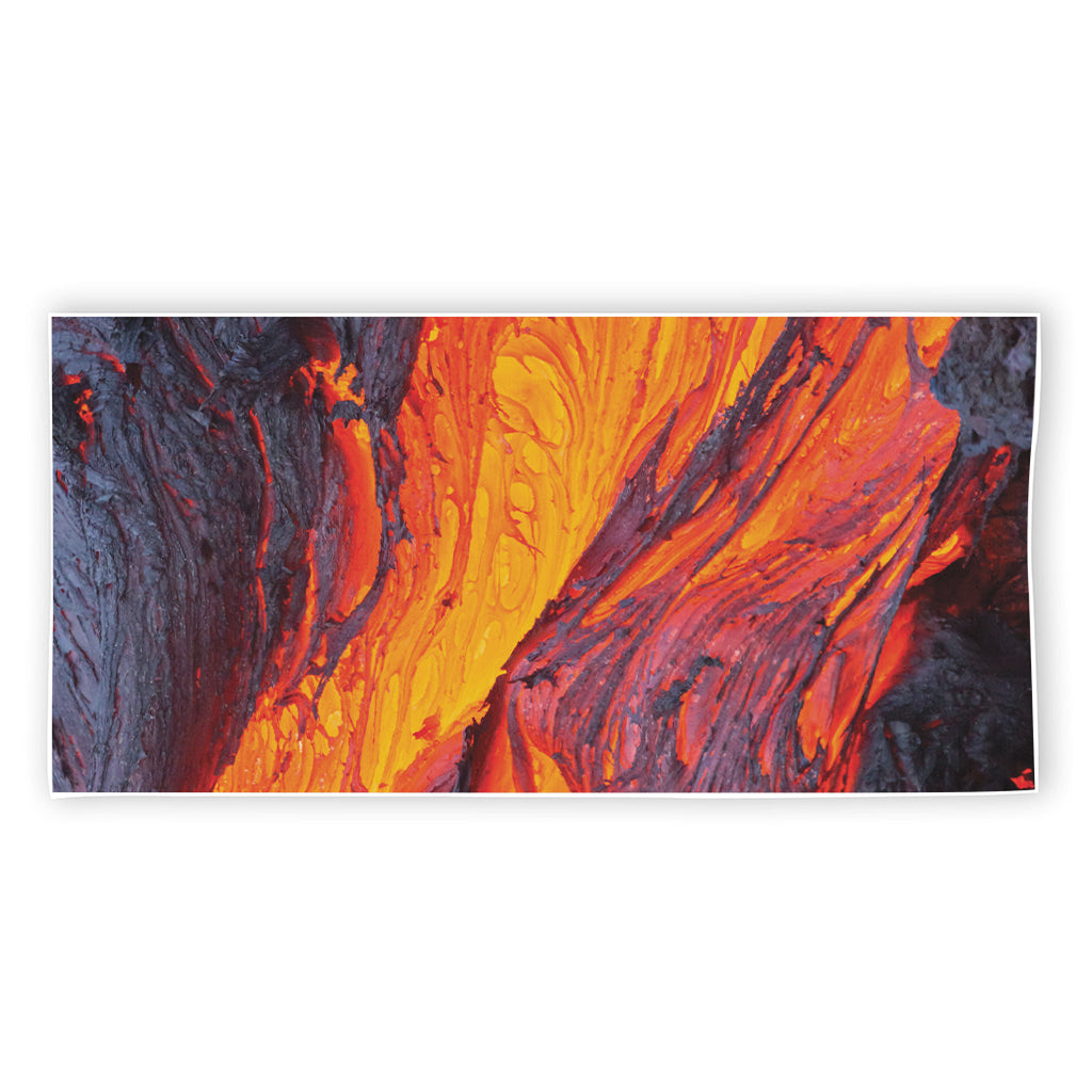 Volcano Lava Print Beach Towel