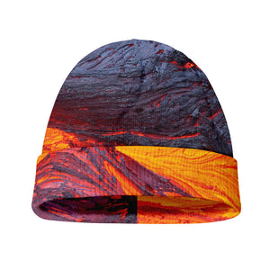 Volcano Lava Print Beanie