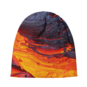 Volcano Lava Print Beanie