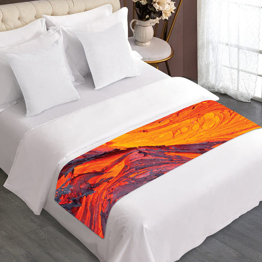 Volcano Lava Print Bed Runner