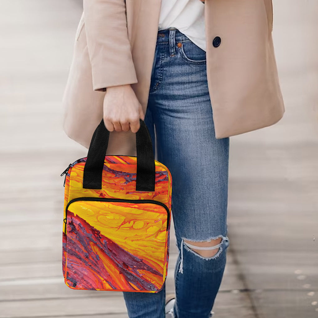 Volcano Lava Print Bible Tote Bag