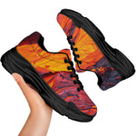 Volcano Lava Print Black Chunky Shoes