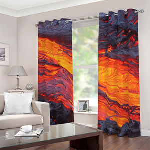 Volcano Lava Print Blackout Grommet Curtains