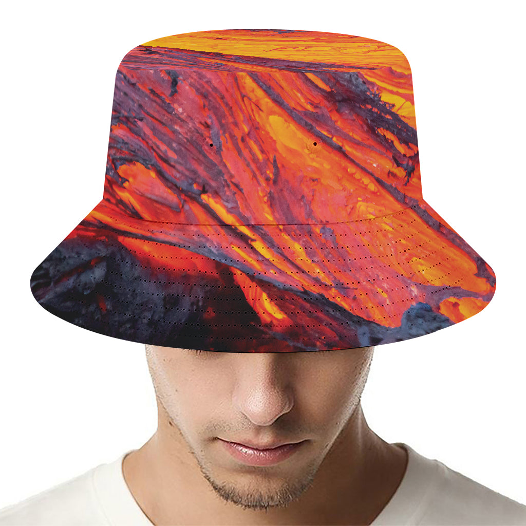 Volcano Lava Print Bucket Hat