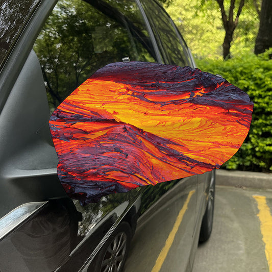 Volcano Lava Print Car Side Mirror Covers