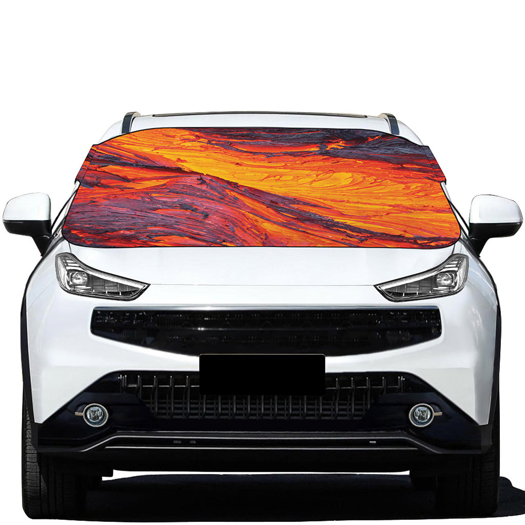 Volcano Lava Print Car Windshield Snow Cover