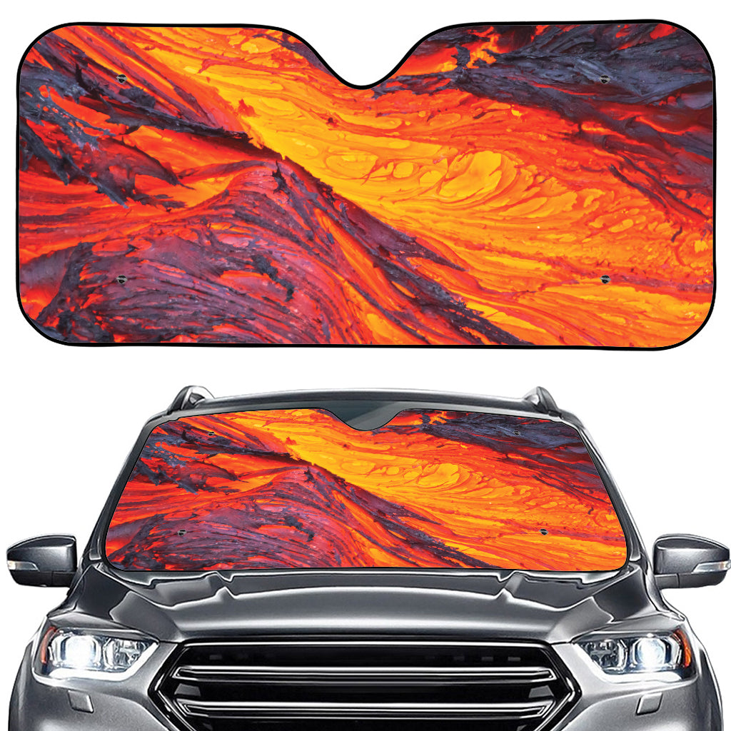 Volcano Lava Print Car Windshield Sun Shade