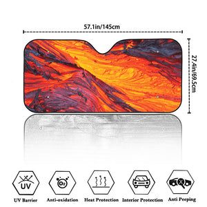 Volcano Lava Print Car Windshield Sun Shade