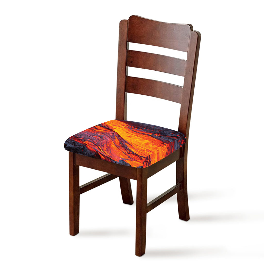 Volcano Lava Print Chair Cushion Cover
