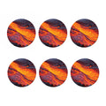 Volcano Lava Print Coaster Set
