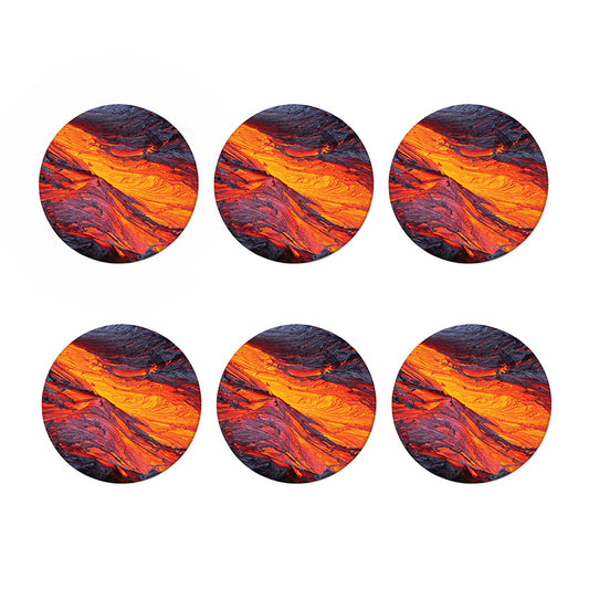 Volcano Lava Print Coaster Set