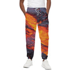 Volcano Lava Print Cotton Pants